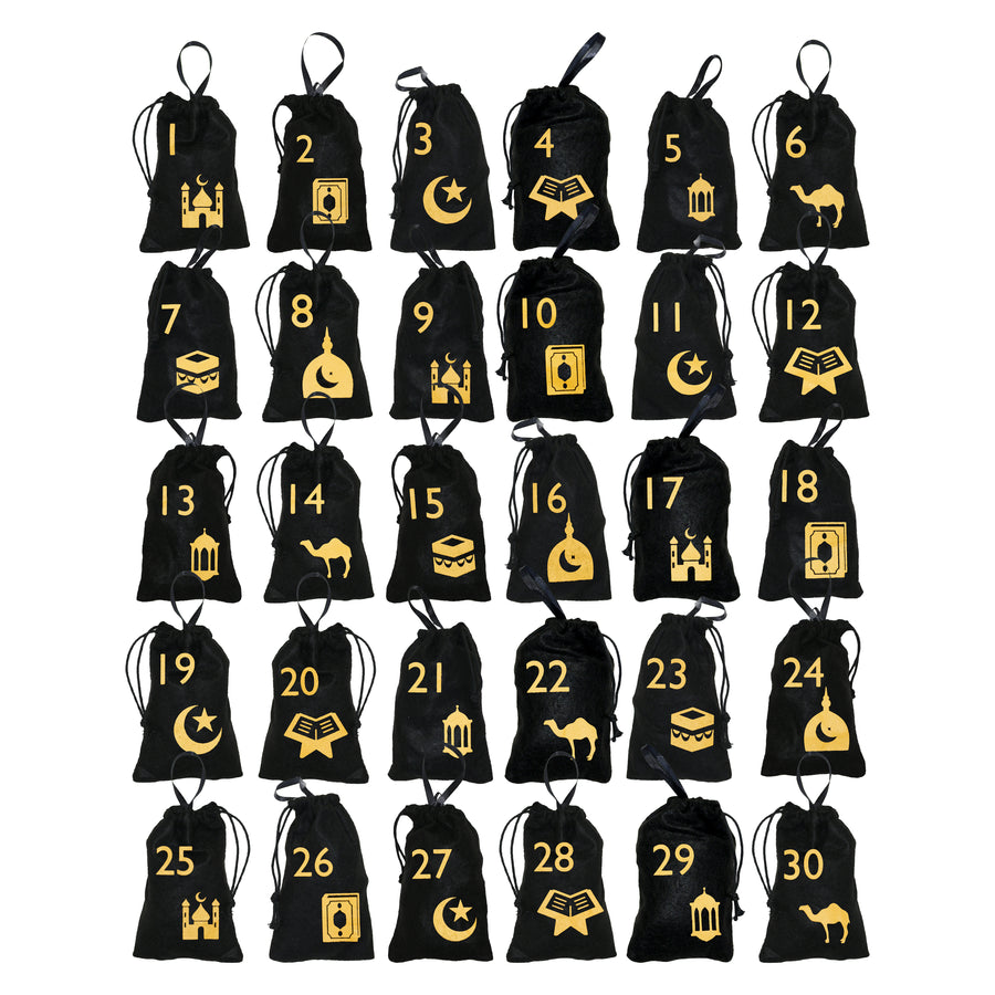 Black and Gold Pouch Ramadan & Eid Calendar