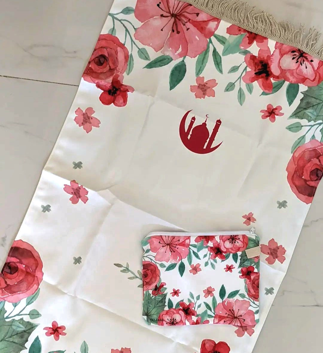 Watercolour Roses Prayer Mats with bag