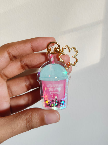 Boba Tea Holographic Keychain