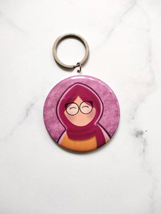Hijabi with Specs Keychain