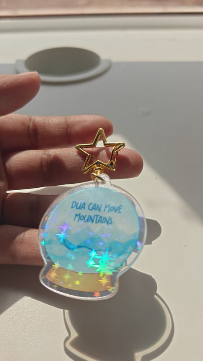 Snow Globe Holographic Keychain
