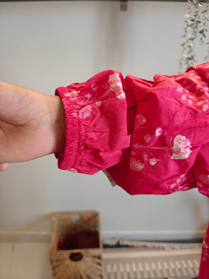 Jaipur Cotton Jilbab | Pink Motif