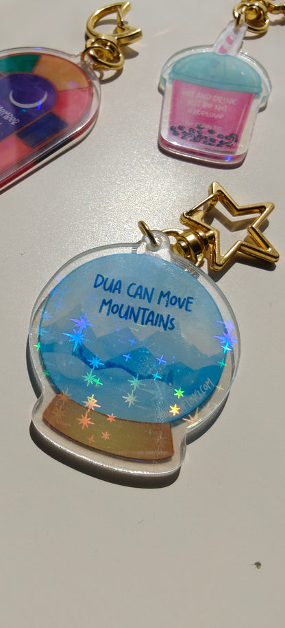 Snow Globe Holographic Keychain