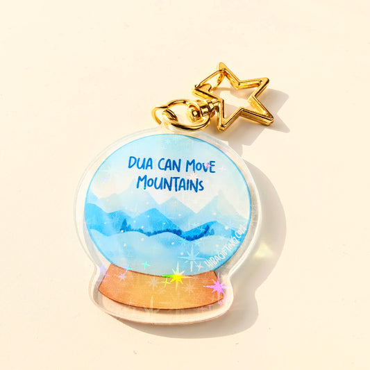 Snow Globe Holographic Keychain