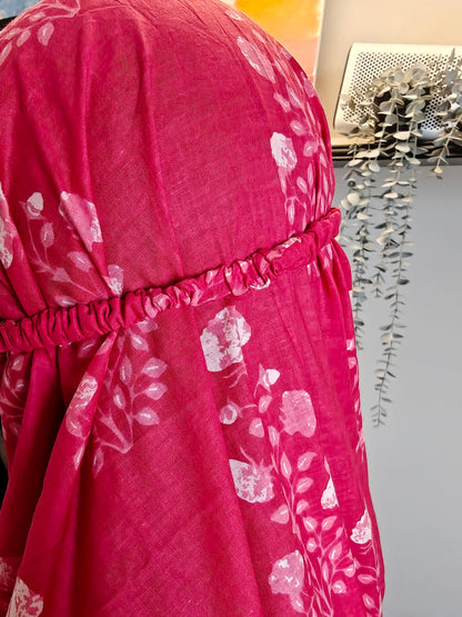 Jaipur Cotton Jilbab | Pink Motif
