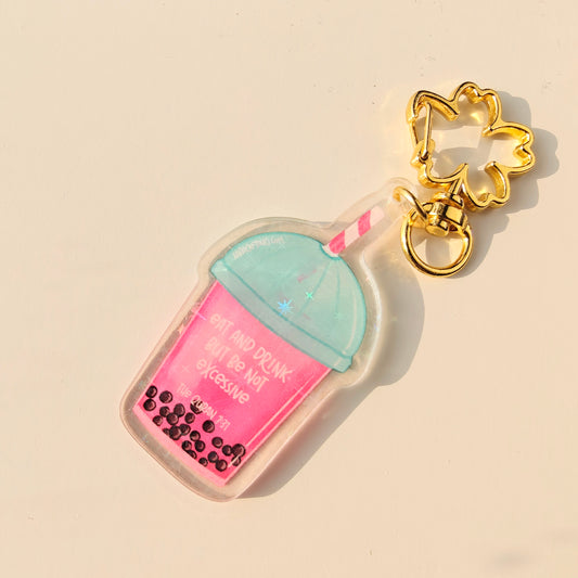 Boba Tea Holographic Keychain