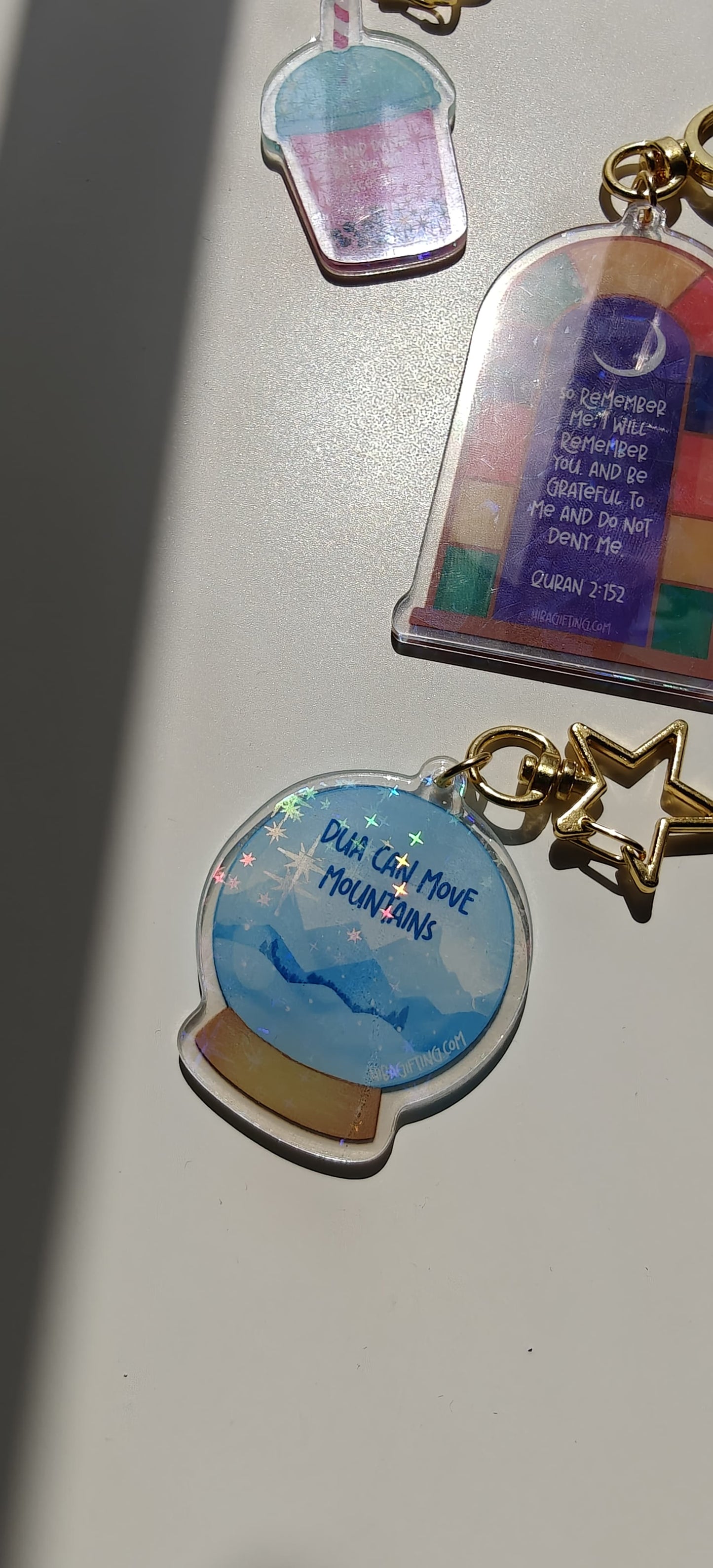 Snow Globe Holographic Keychain
