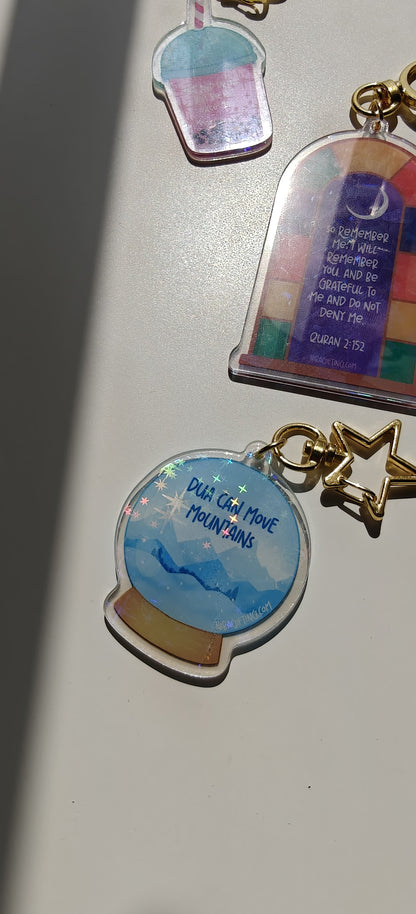 Snow Globe Holographic Keychain